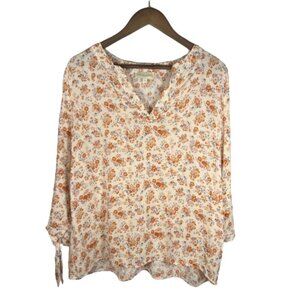 Cynthia Rowley‎ Womens Blouse Top Size Extra Large Floral Cottage Core Peasant
